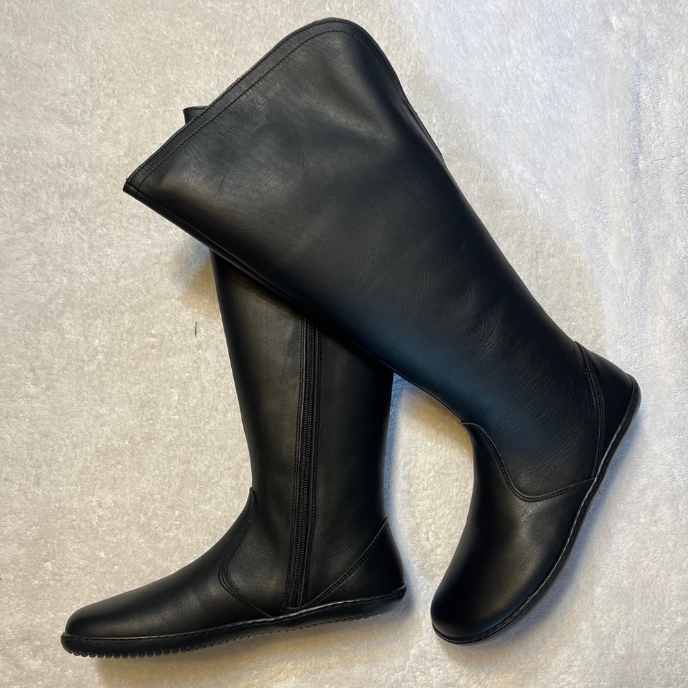 NEW Groundies Mila Barefoot Tall Black Leather Boots